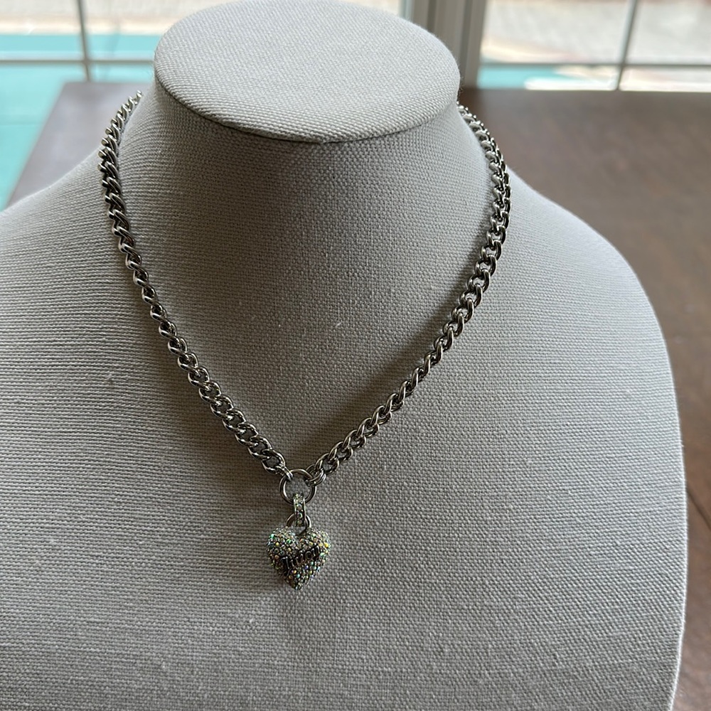 Juicy couture heart necklace with rhinestones